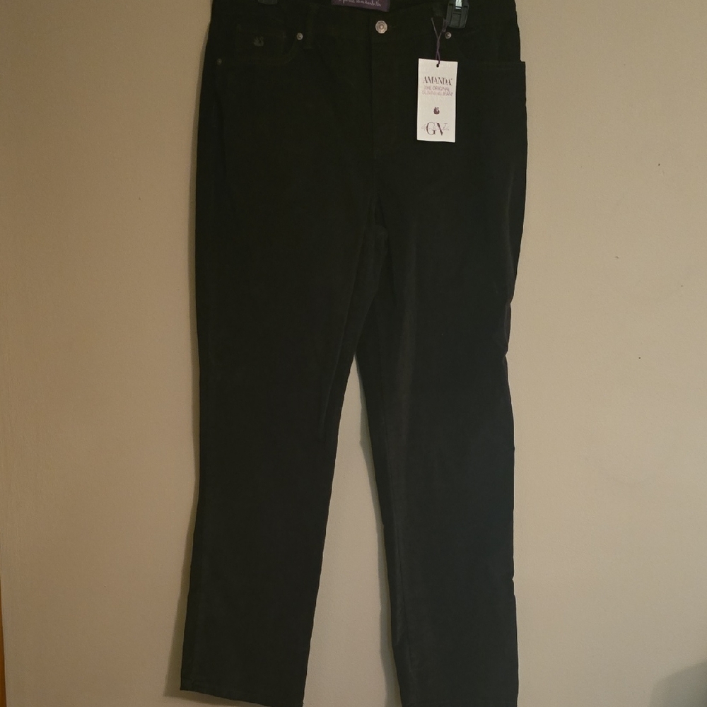 New Gloria Vanderbilt Women's Size‎ 12 Brown Corduroy Slimming Jean Pant